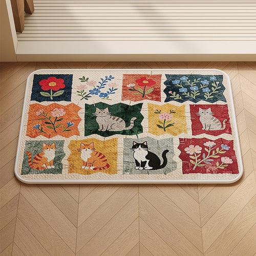 Patchwork Katzen-Themen Teppich