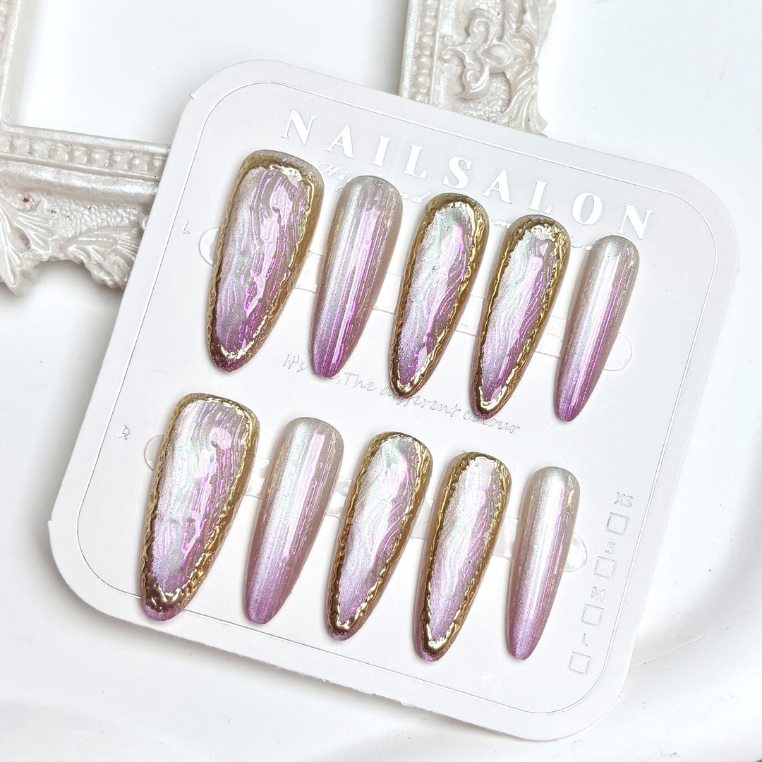 Premium Glossy Gradient Press-On Nail Set