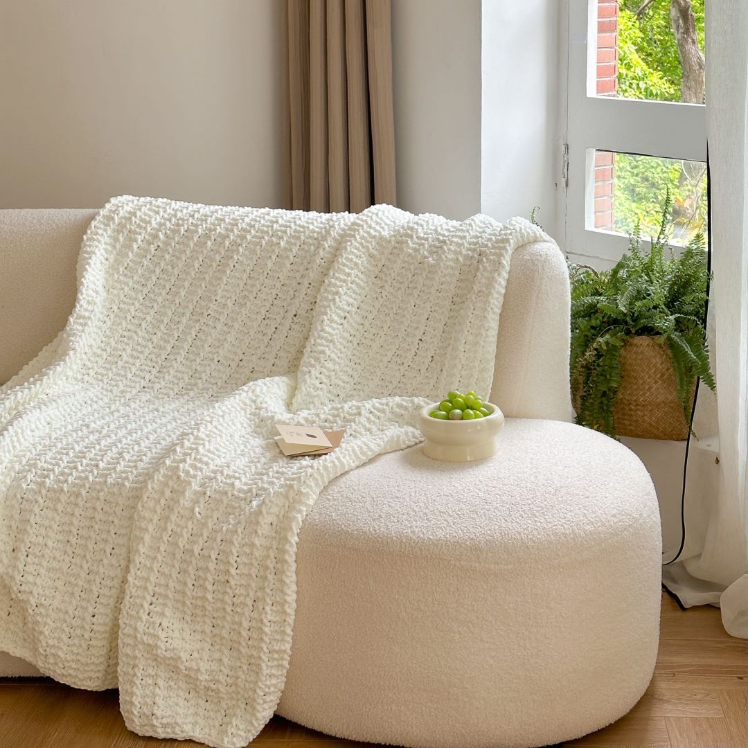 Damen Gemütliche Strickdecke Karnz