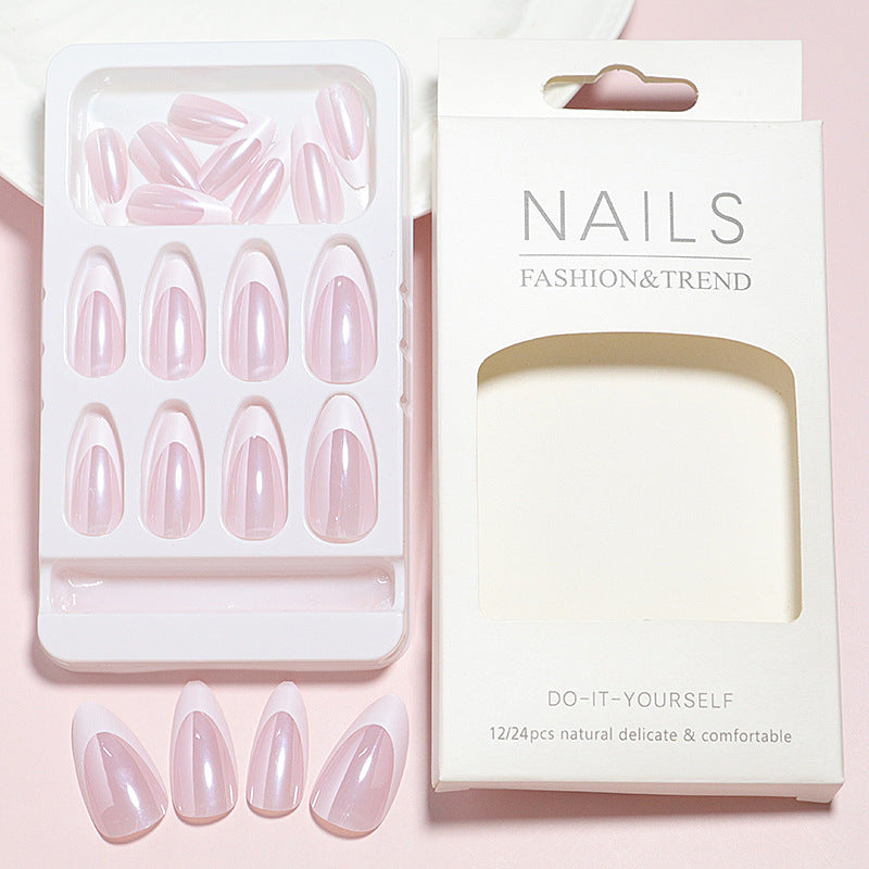 DIY Natürlicher Glänzender Press-On Nagelset Karnz