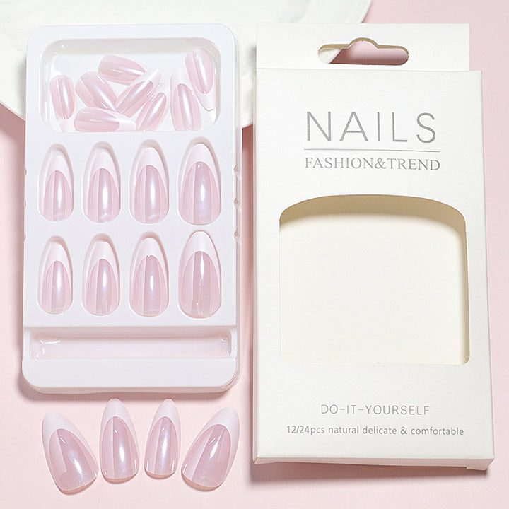 DIY Natürlicher Glänzender Press-On Nagelset Karnz