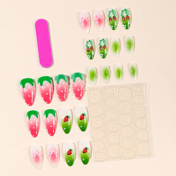 Kreatives, von Erdbeeren inspiriertes Nagelkunst-Set Karnz