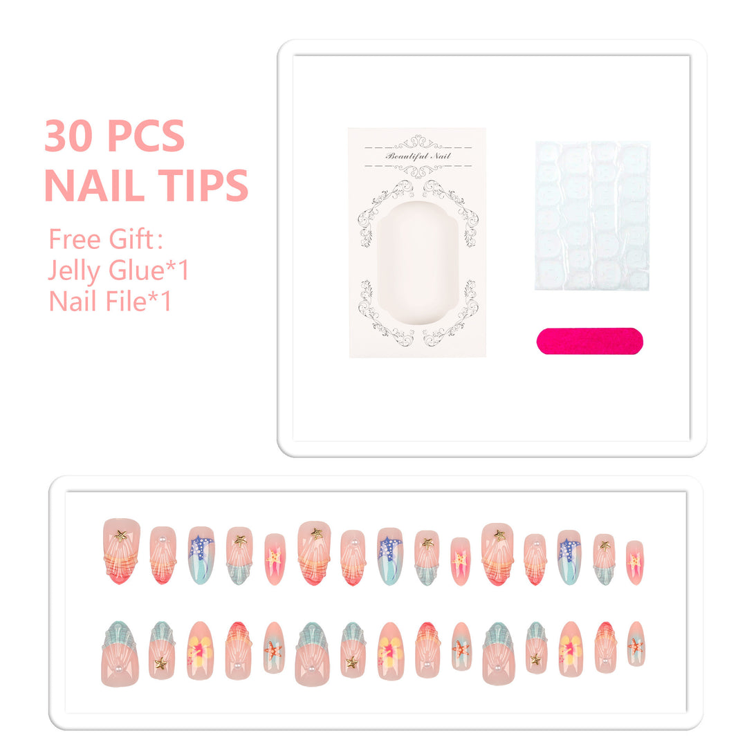 Strand-Themen Press-On Nagel Set