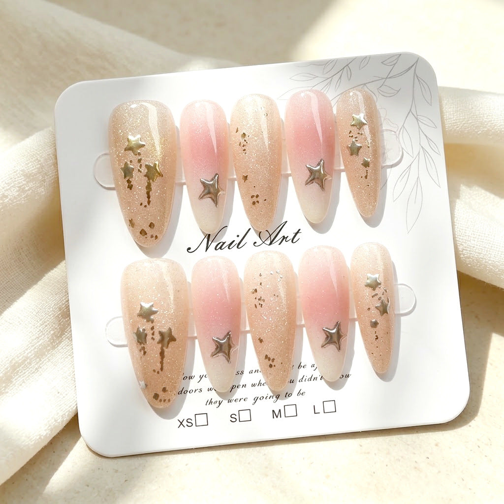 Sternenverzierte Press-On Nagelset