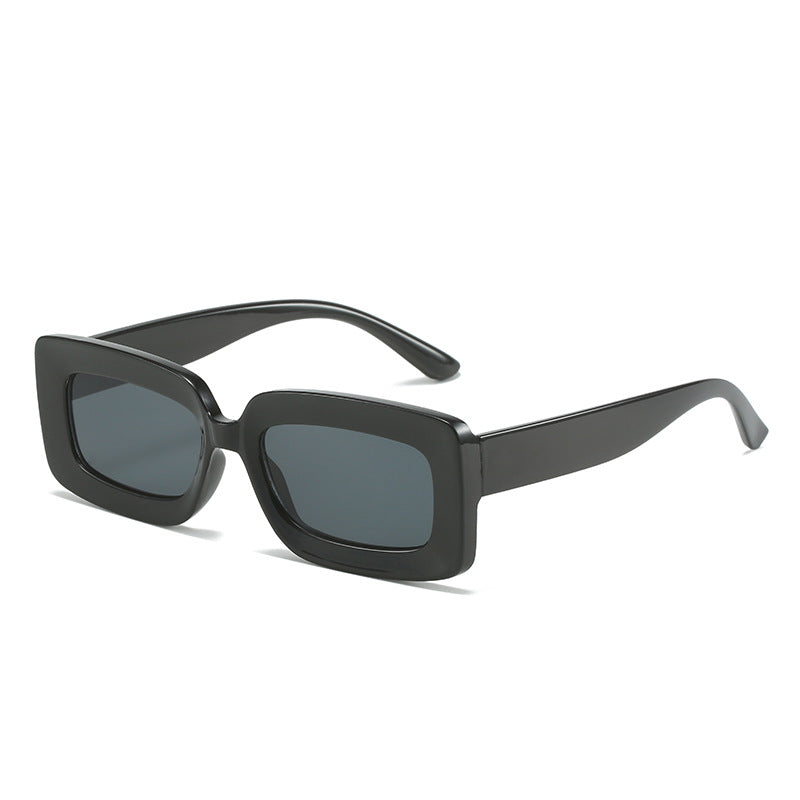 Damen Modische Schildkröten-Sonnenbrille mit rechteckigem Rahmen und Verlaufsgläsern Karnz