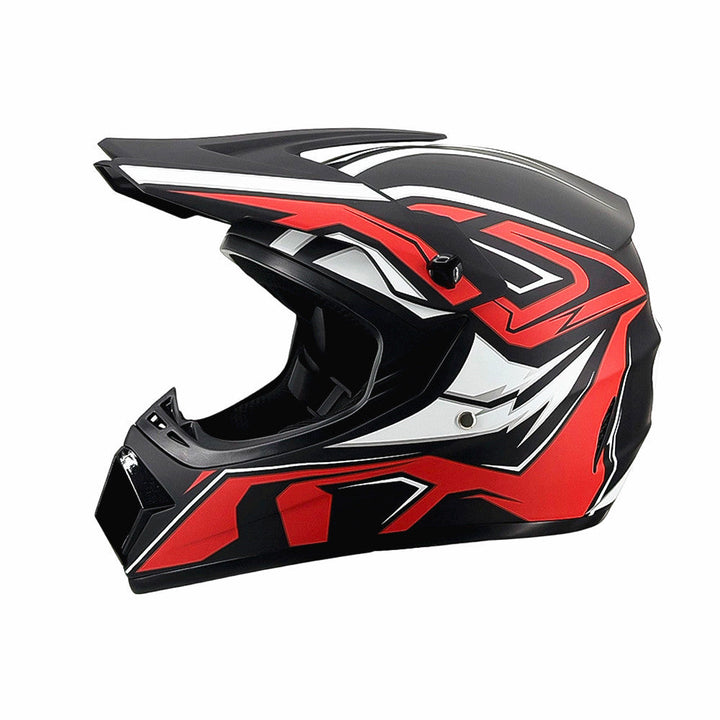 Vollgesicht-Motocross-Helm mit verlängertem Visier und verstärktem Kinnschutz Karnz