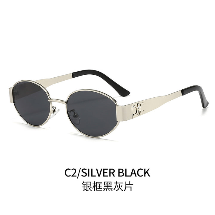 Damen Designer-Sonnenbrille mit elegantem ovalem Rahmen und einzigartigen Akzenten Karnz