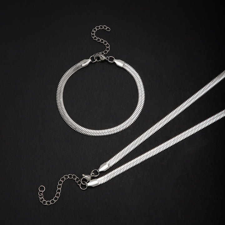 Elegantes Fischgrätenkette Schmuckset Karnz