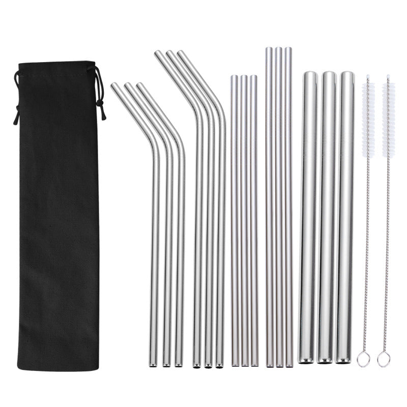 Edelstahl Trinkhalme-Set mit Reinigungsbürsten Karnz