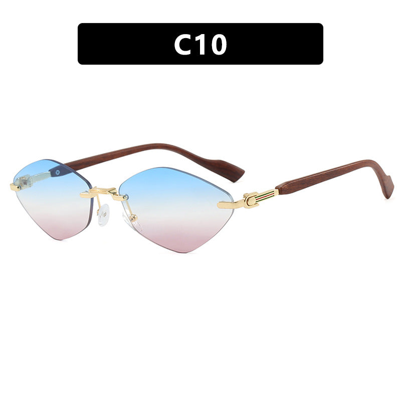 Damen geometrische Sonnenbrille mit luxuriösen Holzarmen und polarisierten Gläsern Karnz