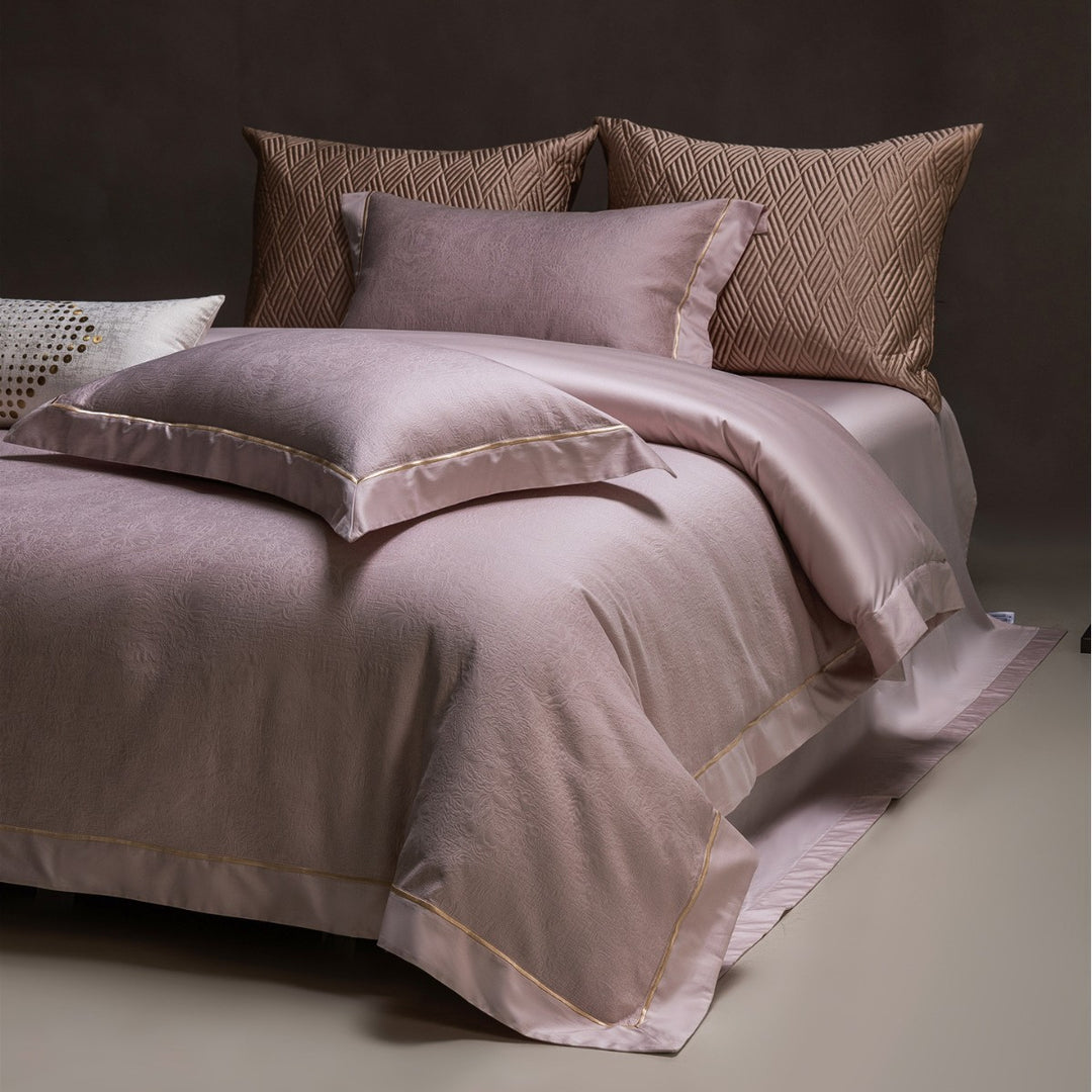 Luxus Jacquard Baumwollsatin Bettbezug Set mit Satinrand und Kissenbezügen