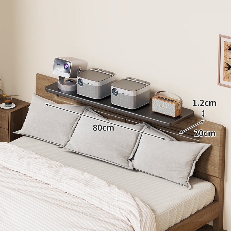 Slim Floating Kopfteil Nachttischregal mit ultra-dünnem Profil und abgerundeten Ecken