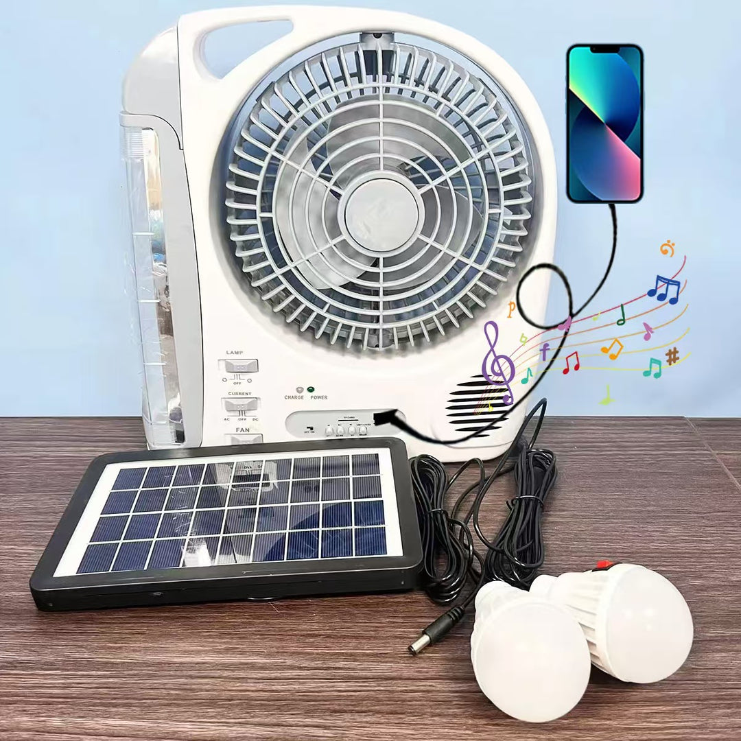 Damen tragbarer Solar-Ventilator mit integrierter LED-Beleuchtung Karnz