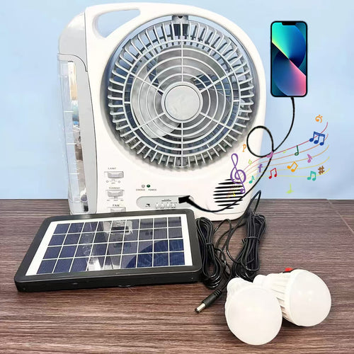Damen tragbarer Solar-Ventilator mit integrierter LED-Beleuchtung Karnz