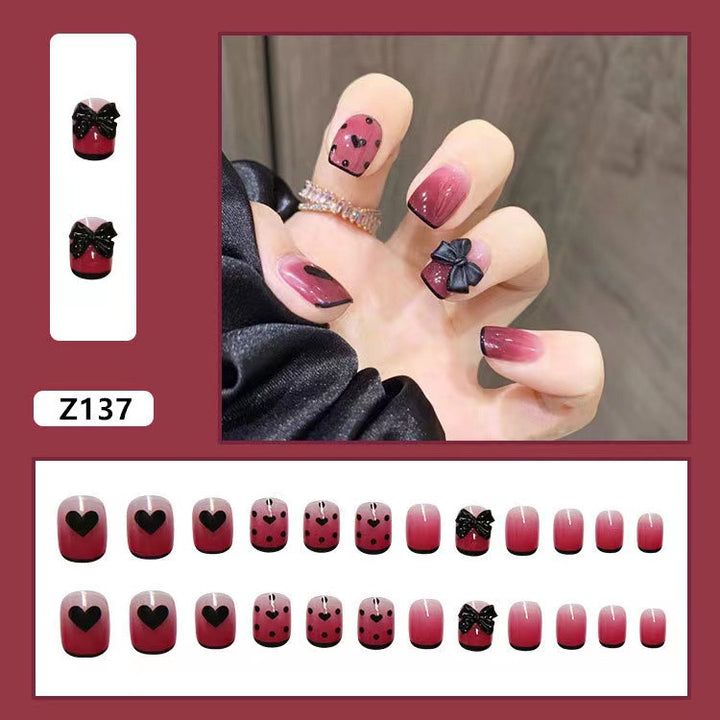Herz und Schleife-Themen Press-On Nagel Set