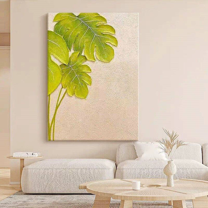 Texturiertes botanisches Blattwandkunst