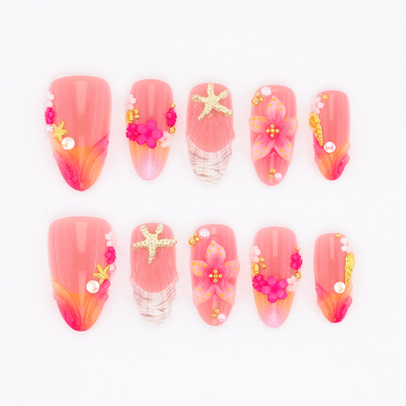 Kunstnagelset mit verspieltem maritimem Design Karnz