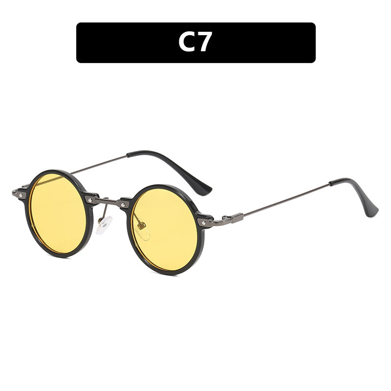 Damen modische runde Sonnenbrille mit stylischem Metallrahmen und polarisierenden Gläsern Karnz