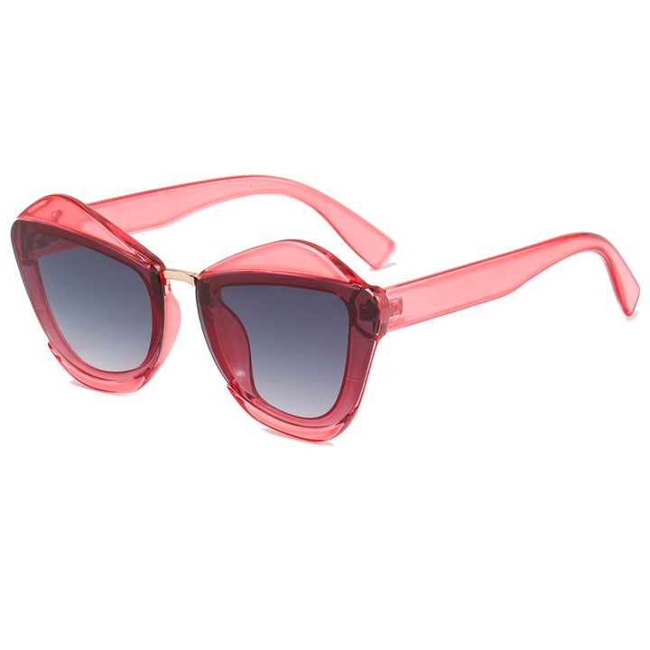 Damen auffällige Designer-Sonnenbrille mit extravagantem Rahmen Karnz