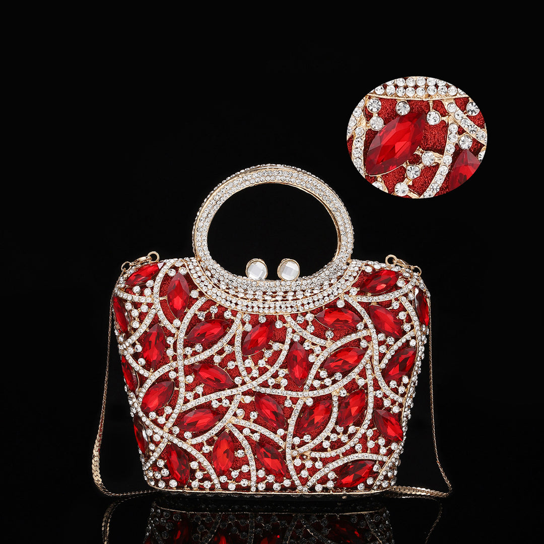 Blumenverzierte Abendhandtasche