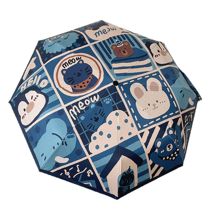 Damen Automatischer Regenschirm mit kreativem Muster Karnz