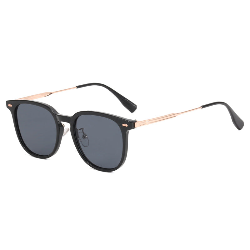 Damen klare rechteckige Brille mit filigranem Metallrahmen Karnz