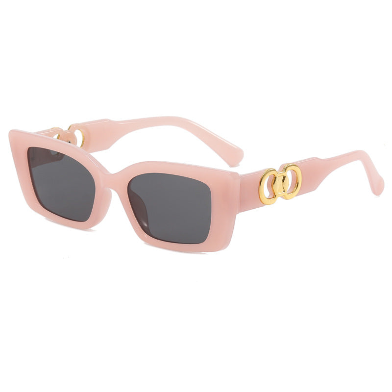 Damen modische quadratische Sonnenbrille mit glamourösen Akzenten Karnz