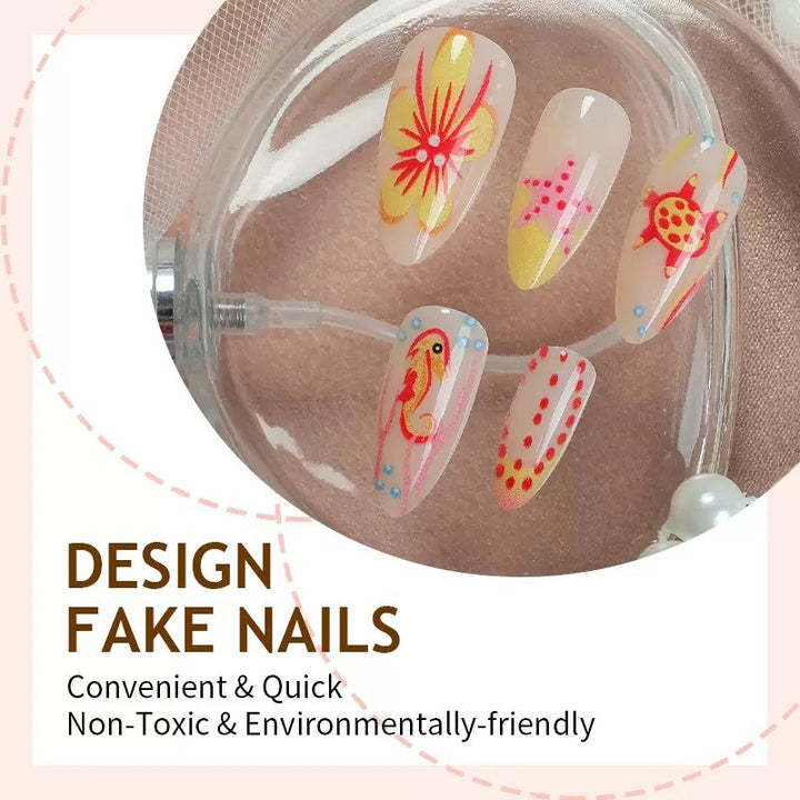 Kunstnagelset mit maritimem Design und lebhaften 3D-Motiven Karnz