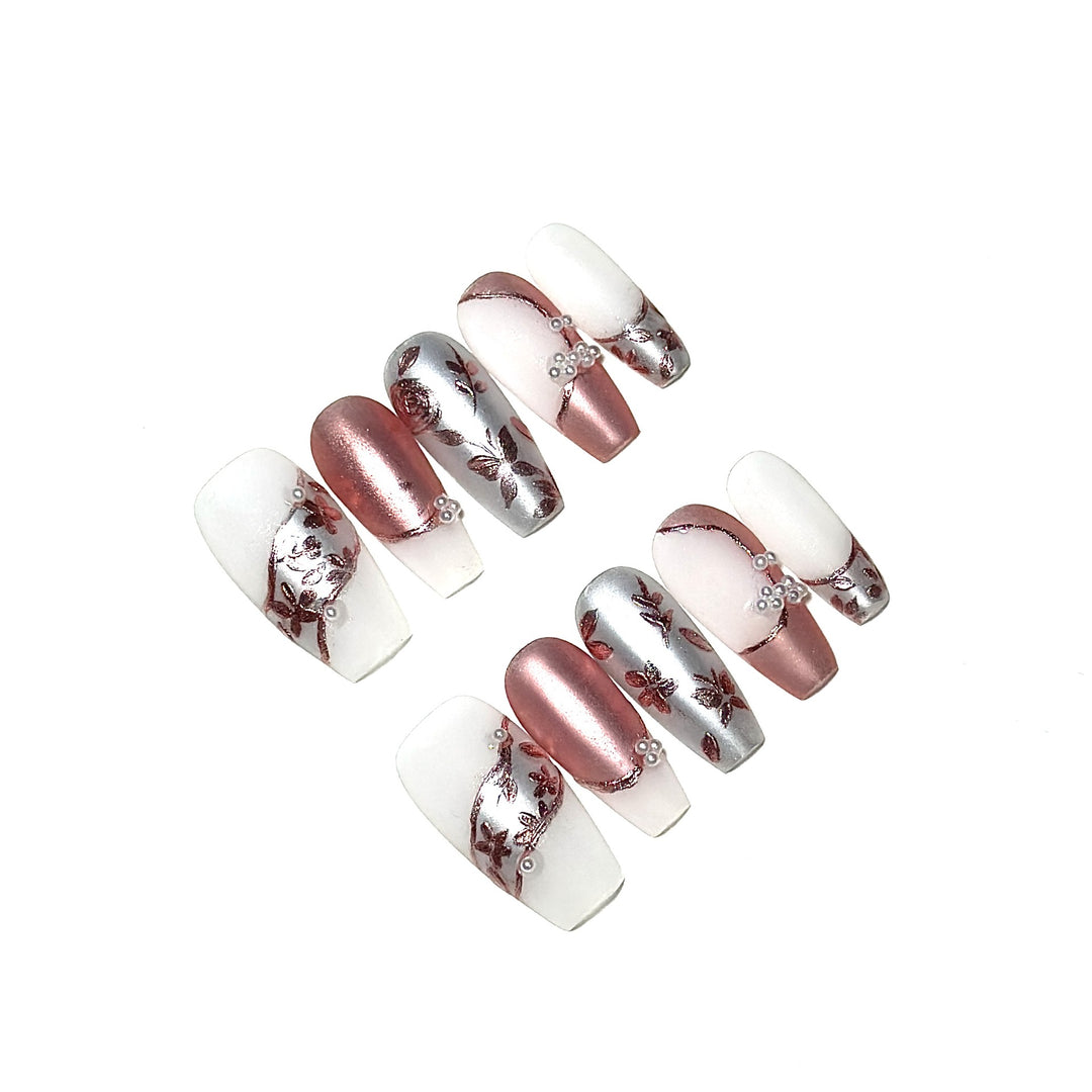 Deluxe Floral Press-On Nail Art Set
