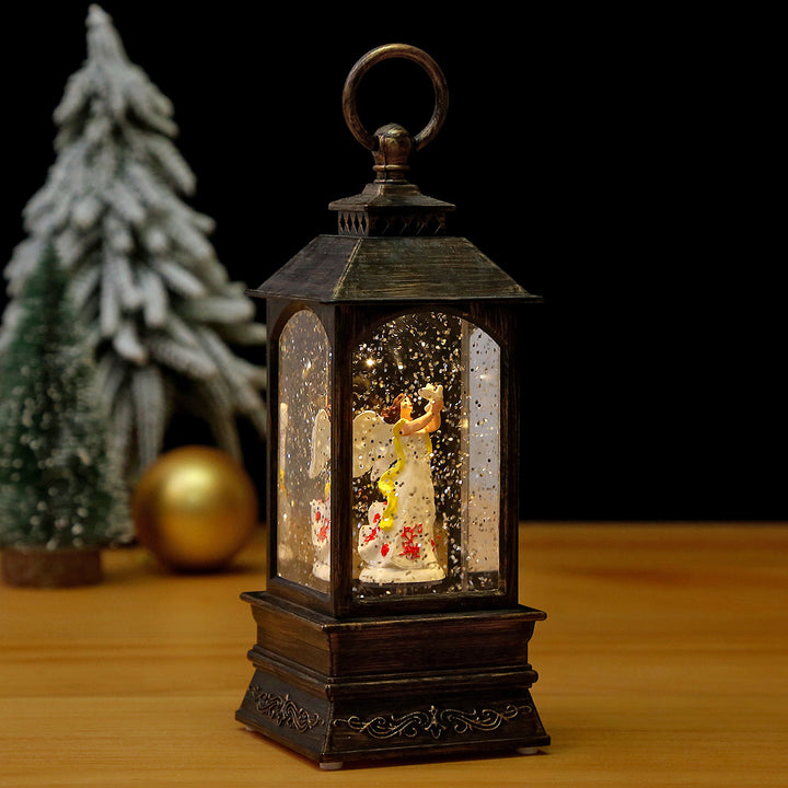 Nostalgische Weihnachtslaterne mit beweglicher Szene Karnz