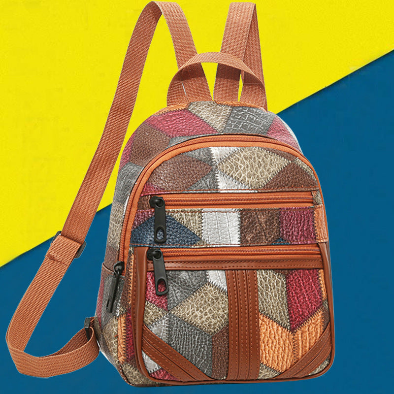 Damen Geometrisches Muster Mini Rucksack Karnz