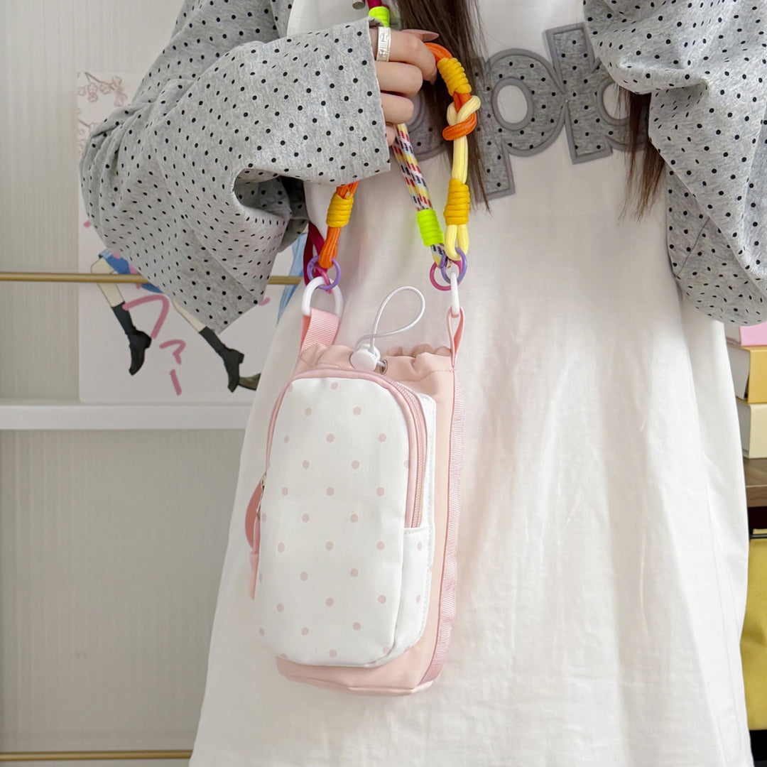 Trendige Polka Dot Mini Umhängetasche