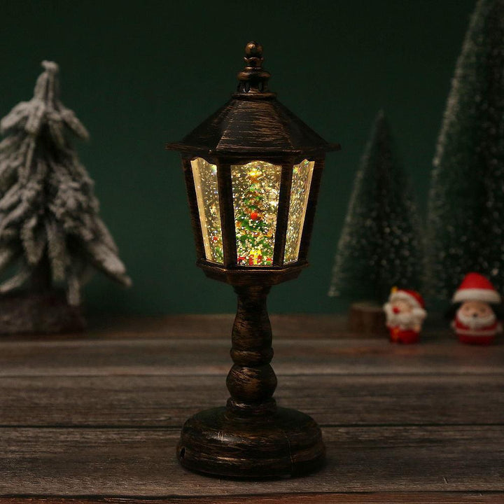Nostalgische Weihnachtslaterne mit beweglicher Santa-Szene Karnz