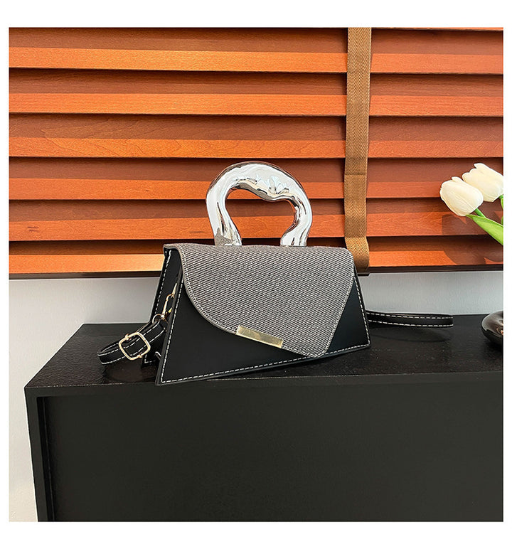 Stylische geometrische strukturierte Handtasche Karnz