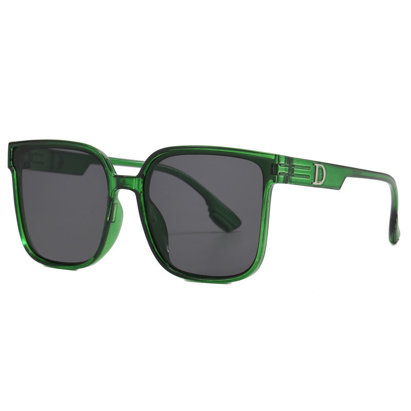 Damen stylische quadratische Sonnenbrille mit transparentem Rahmen Karnz