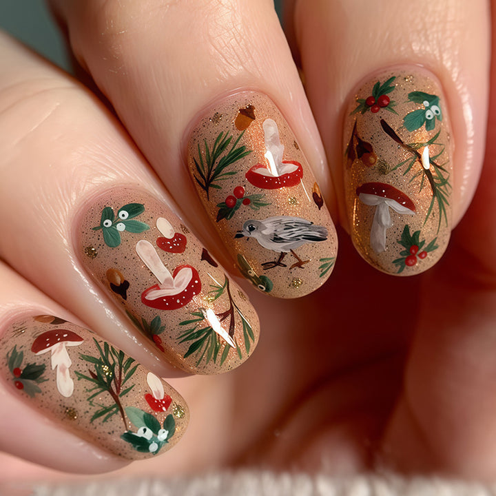 Saisonales thematisiertes Press-On-Nagelkunst-Set Karnz
