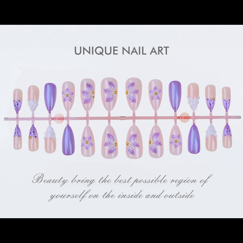 Blumen-Themen Press-On Nagelkunst Set Karnz
