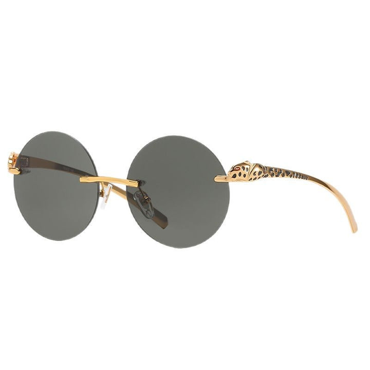 Damen runde Sonnenbrille mit luxuriösen Akzenten und schützendem UV-Schutz Karnz