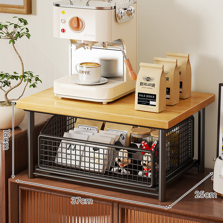 Küchenarbeitsplatte Espresso Maschine Stand mit herausziehbarem Drahtkorb Organizer