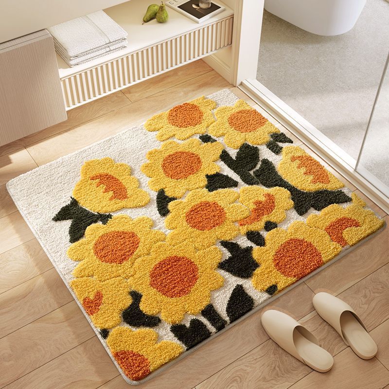 Dekorativer Floral Muster Badteppich