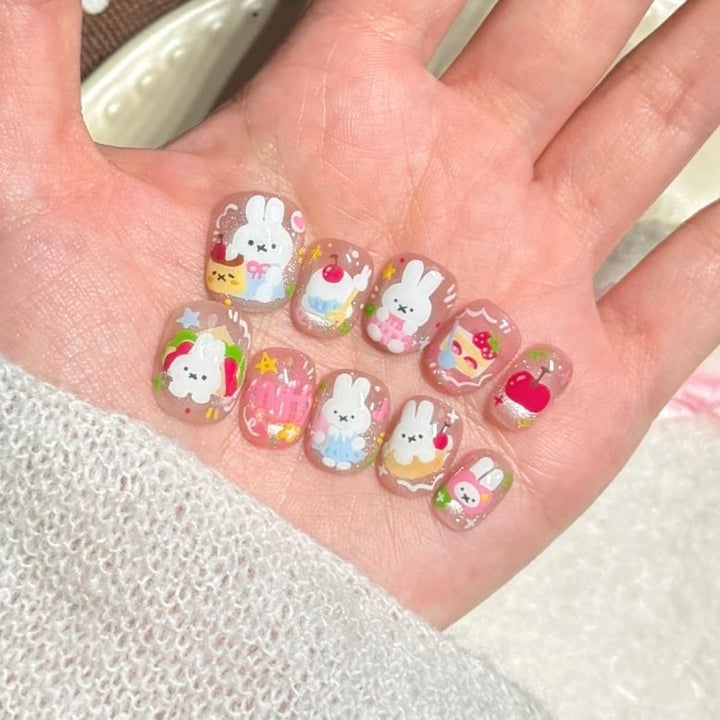 Süßes Charakter Press-On Nagelkunstset Karnz