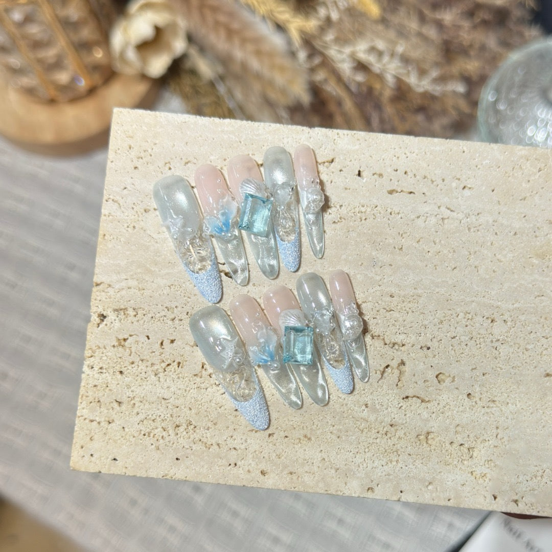 Premium dekorative Stiletto Press-On Nail Set
