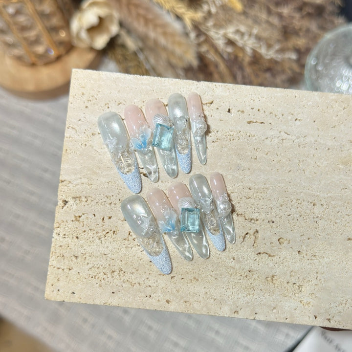 Premium dekorative Stiletto Press-On Nail Set
