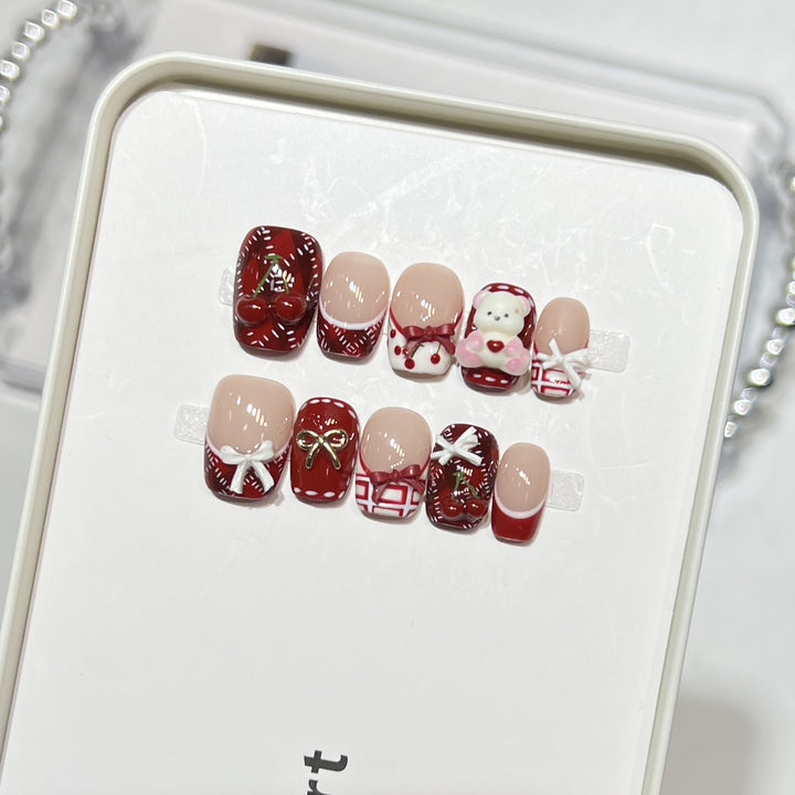 Verspielt Dessert-Themen Press-On Nagelkunst Set Karnz
