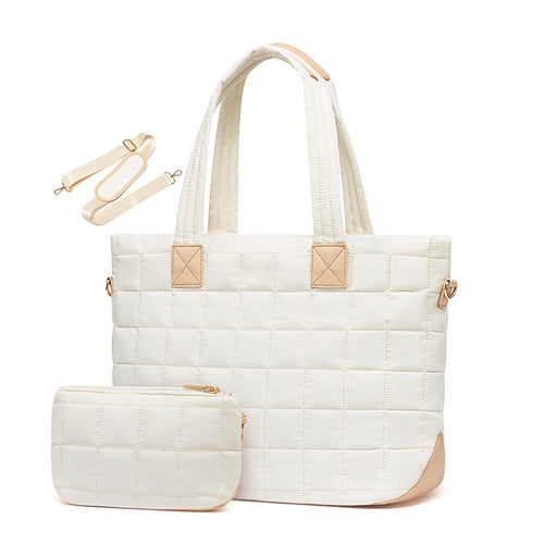 Elegante Gesteppten Tragetasche mit Abnehmbarem Portemonnaie Karnz