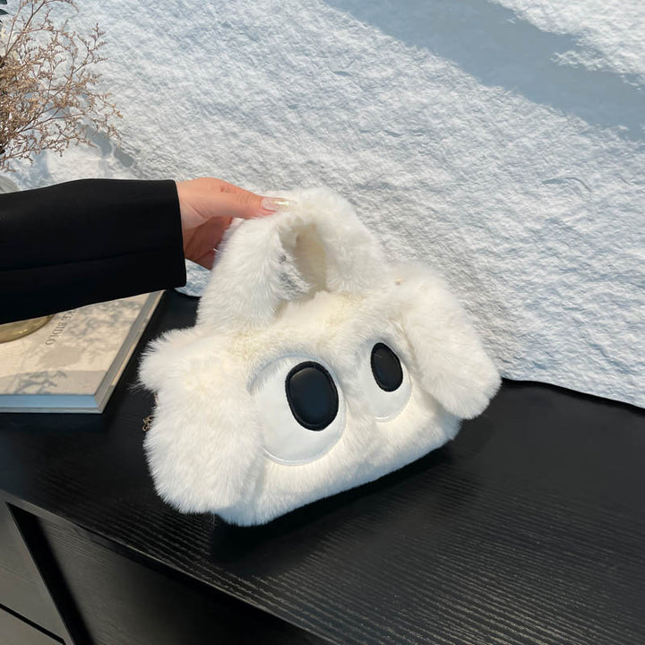 Kuschelige Plüsch Umhängetasche mit Ohr-Applikation Karnz