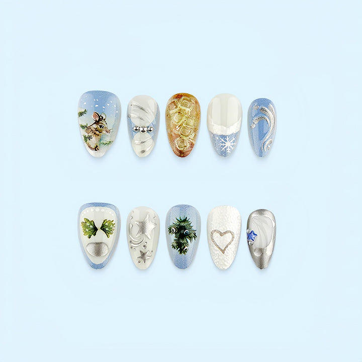 Kreatives Nageldesign-Set mit Wintermotiven Karnz