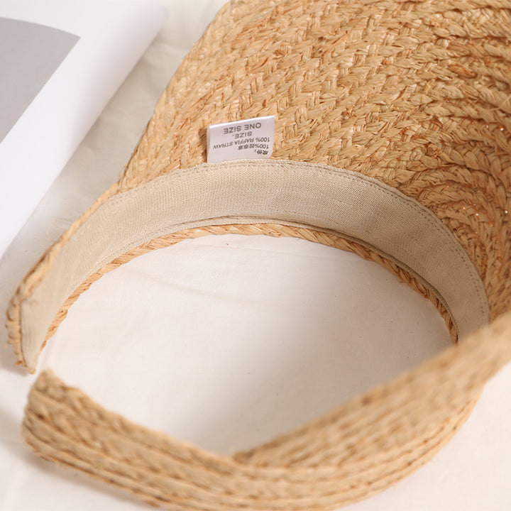Damen Weiche Sonnenblende aus natürlichem Bastmaterial Karnz