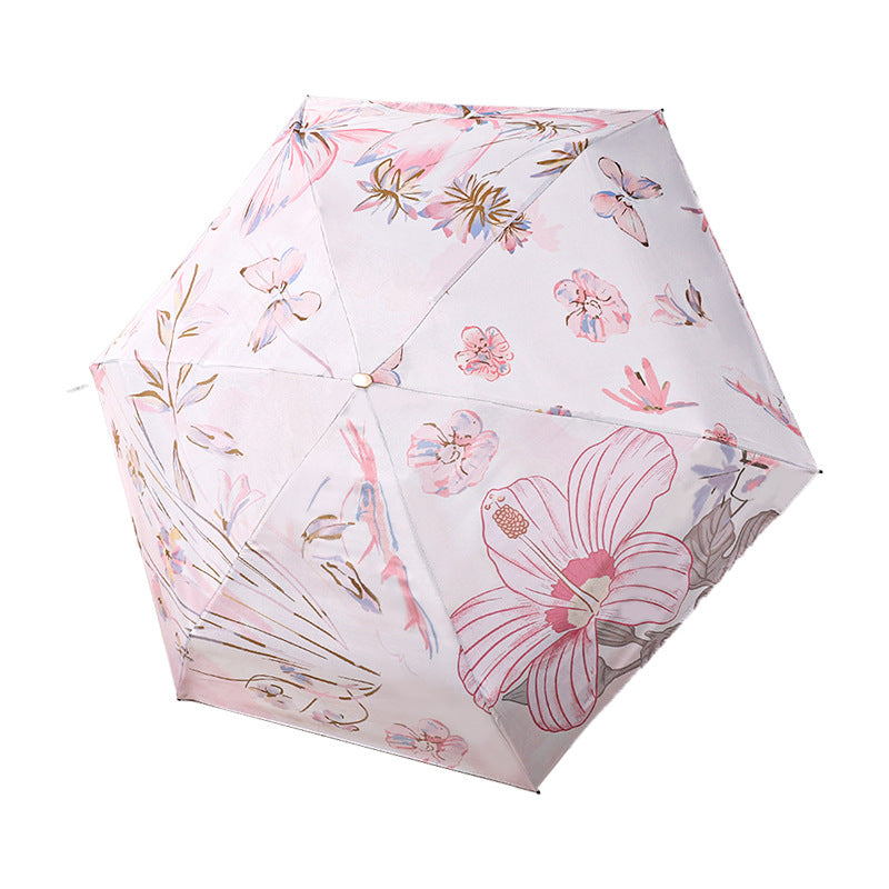 Damen Faltbarer Regenschirm mit stilvollem Blumenmuster Karnz