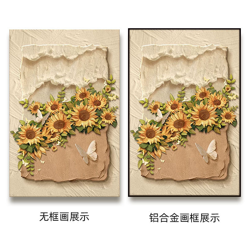 Blumenreiches Relief-Kunstdruck